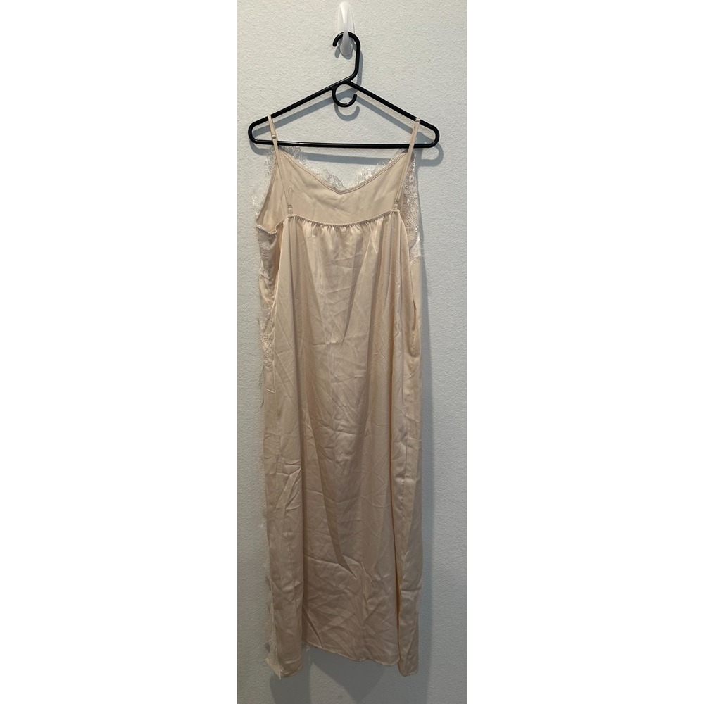 Womens Lace Mesh Trim Detail Satin Asymmetrical Dress XXL